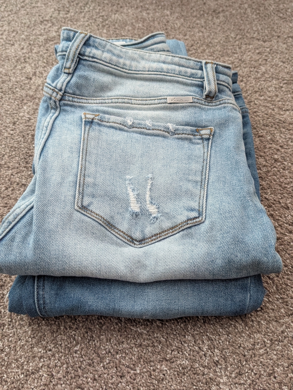 KanCan Light Blue Skinny Jeans with Faded Distress